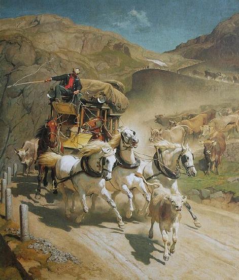 Rudolf Koller Gotthardpost china oil painting image